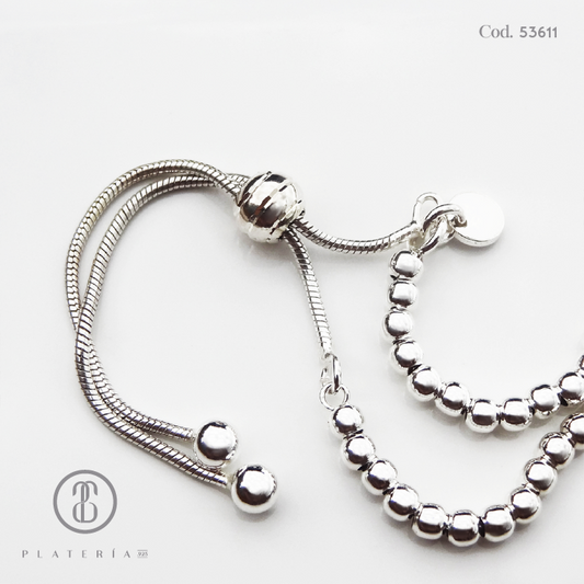 PULSERA BF BOLITAS PLATA.925