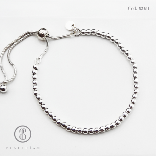 PULSERA BF BOLITAS PLATA.925