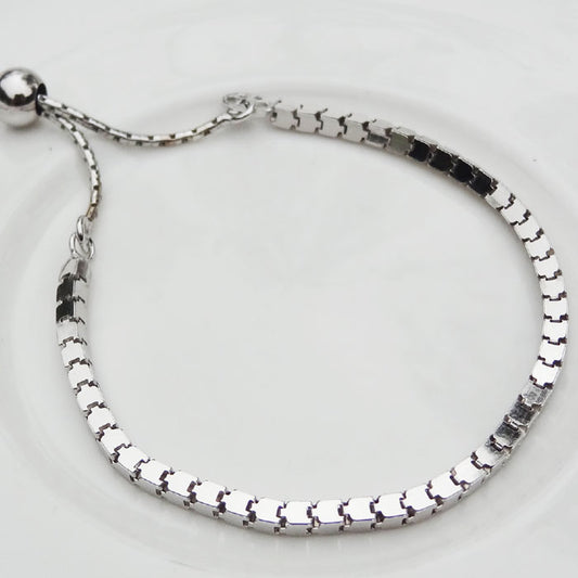 PULSERA BF CUADRITOS PLATA.925