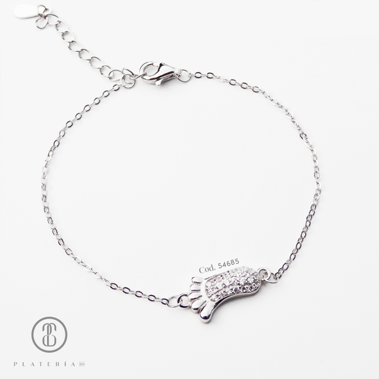PULSERA PIECITO RODINADO PLATA.925