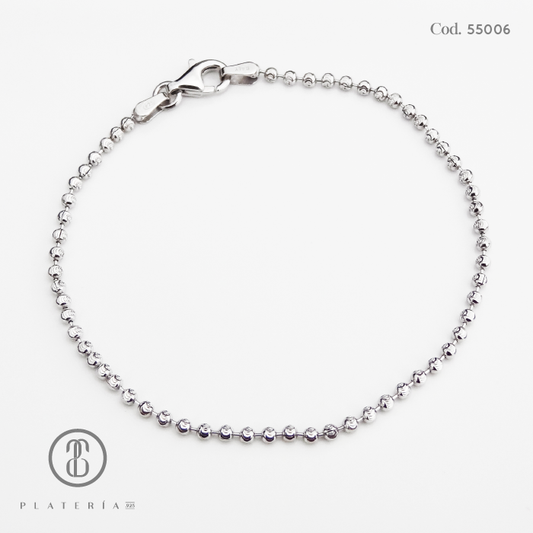 PULSERA RODINADA BOLITAS PLATA.925