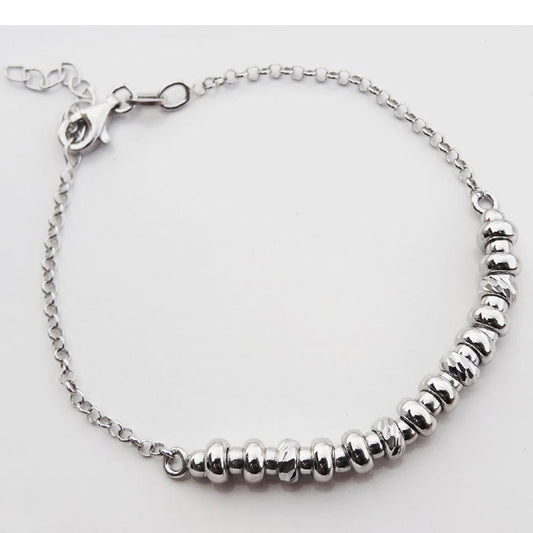 PULSERA RODINADA ARGOLLITAS PLATA.925
