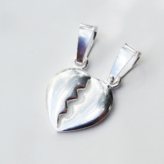 DIJE CORAZON PARTIDO PLATA.925