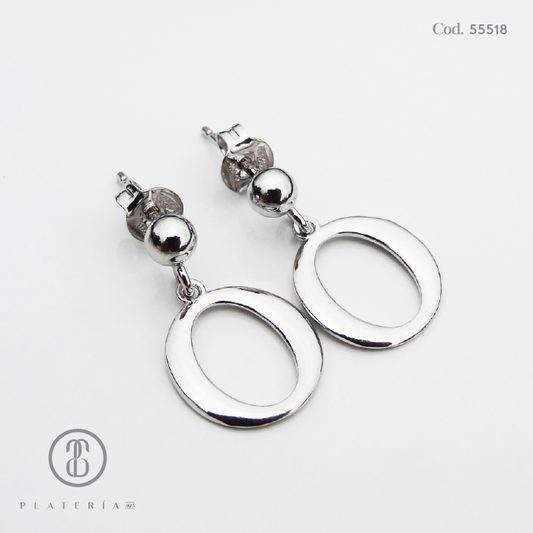 ARETE RODINADO "O" PLATA.925