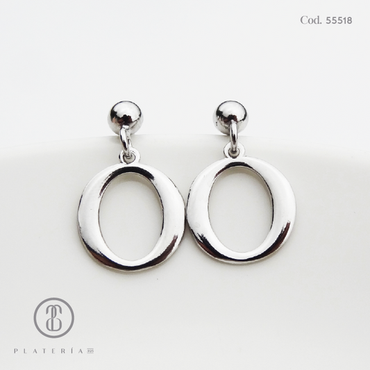 ARETE RODINADO "O" PLATA.925