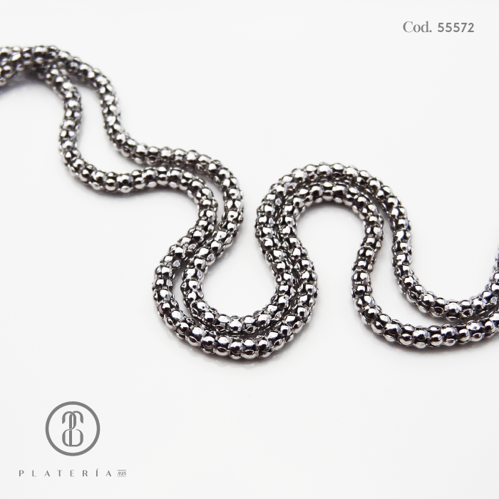 CADENA RODINADA 70CM (4.8GR) PLATA.925