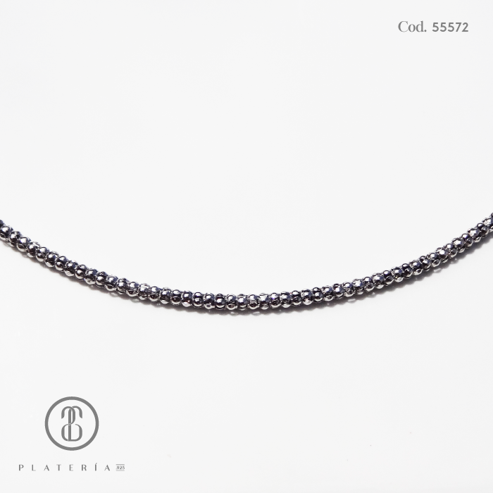 CADENA RODINADA 70CM (4.8GR) PLATA.925