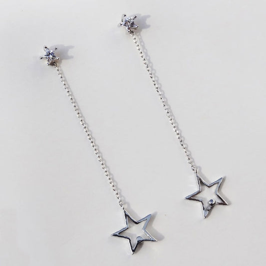 ARETE RODINADO ESTRELLA PLATA.925