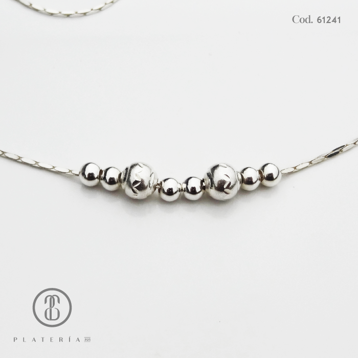 GARGANTILLA BOLITAS PLATA.925