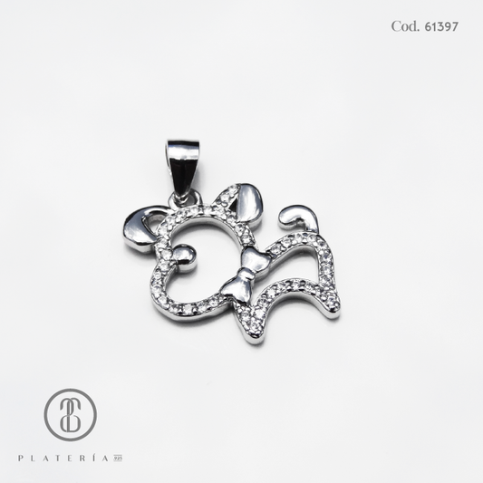 DIJE RODINADO PERRITO PLATA.925