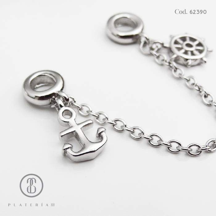 CADENA DE SEGURIDAD ANCLA PLATA.925