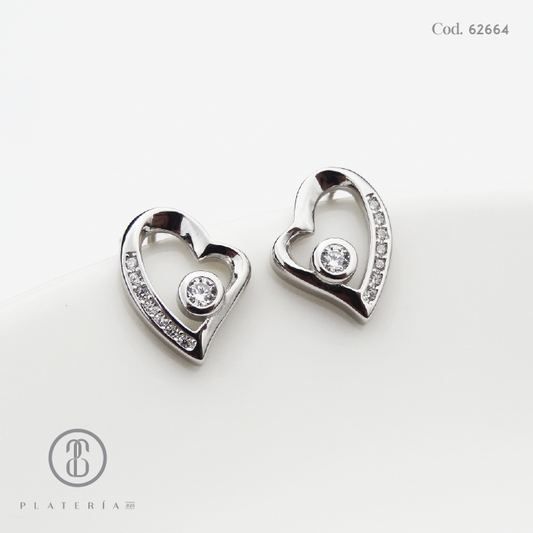 ARETE RODINADO CORAZON PLATA.925