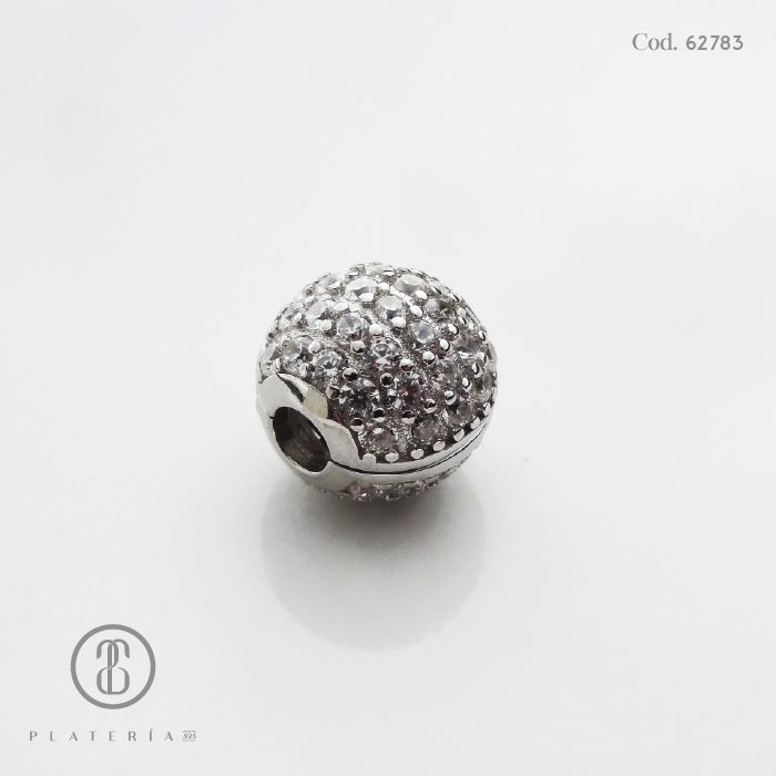 CIERRE PARA PULSERA CLIP ZIRCONES PLATA.925