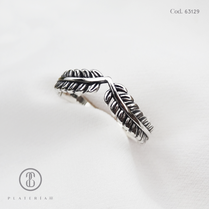 ANILLO HOJITA PLATA.925