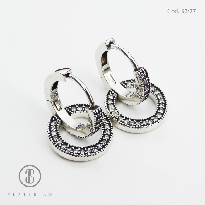 HUGGIE RODINADO CIRCULOS PLATA.925
