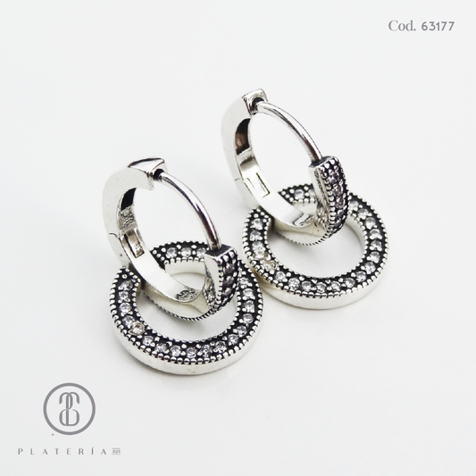 HUGGIE RODINADO CIRCULOS PLATA.925