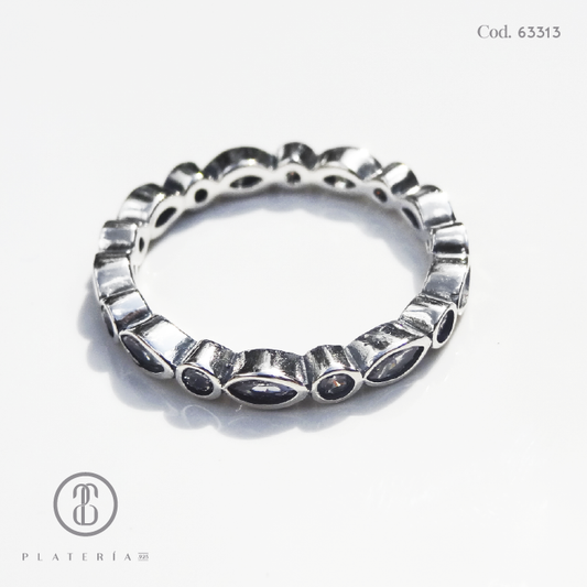 ANILLO RODINADO PLATA.925